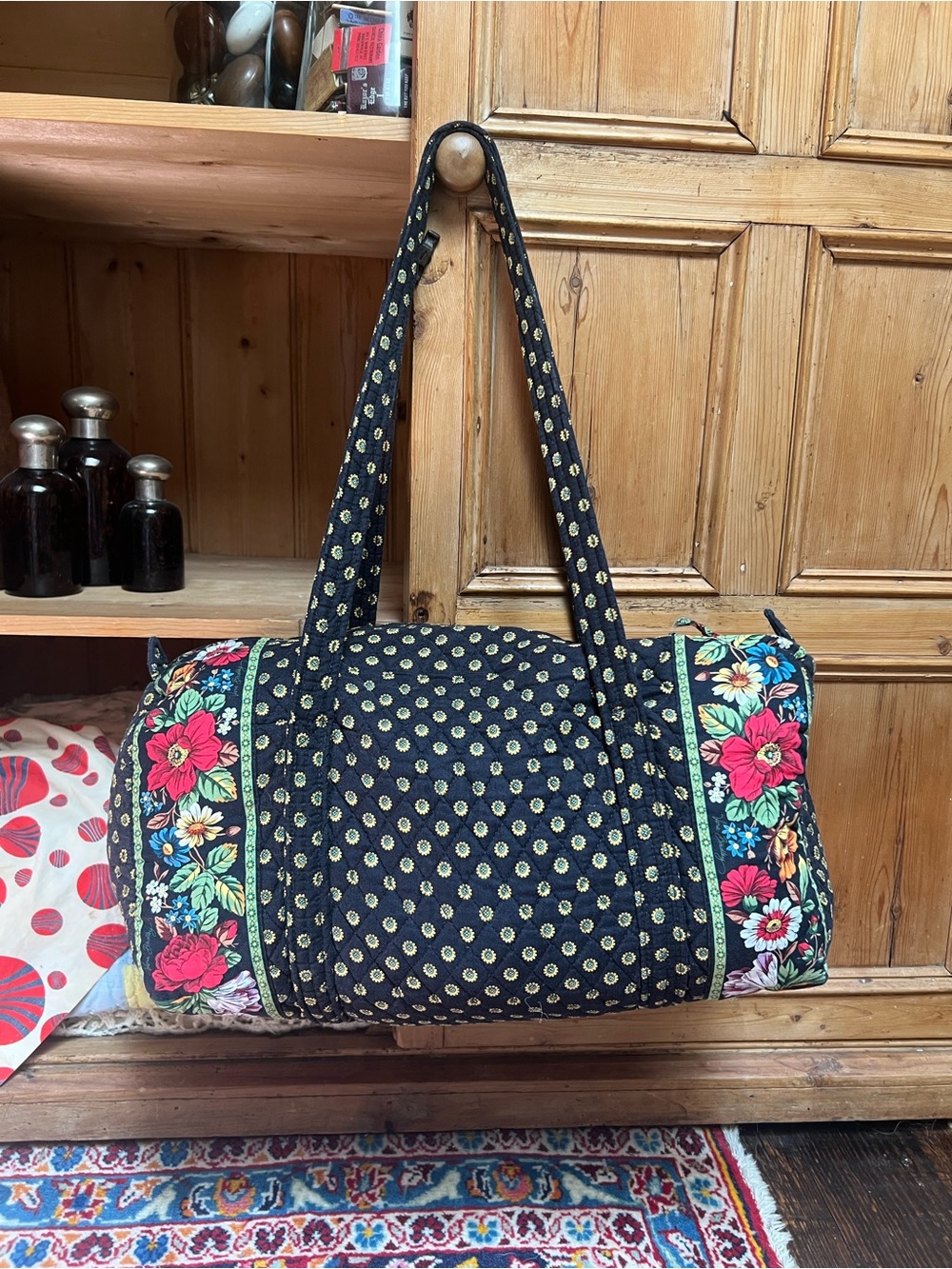 Vera Bradley Small Duffel in Retired Sunflower Floral Pattern